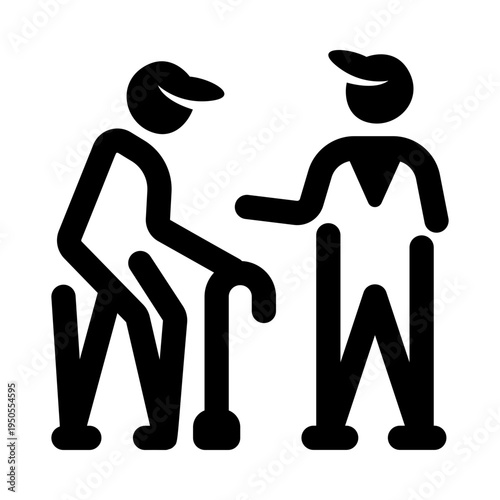 Solid style icon showing volunteer service