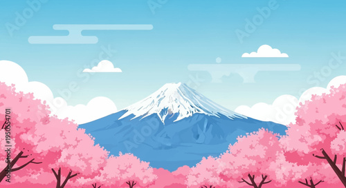 Mount Fuji Cherry Blossoms Spring Landscape