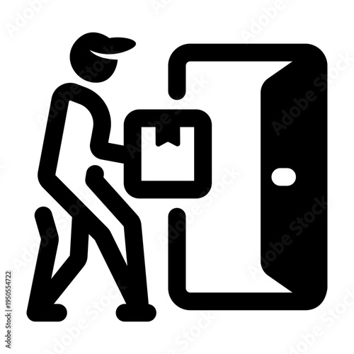 Solid style icon showing home delivery