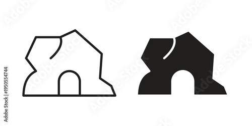 cave icon concept. Simple solid style. line stroke icons