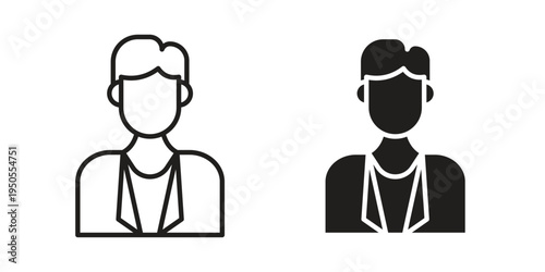 Cashier icon concept. Simple solid style. line stroke icons