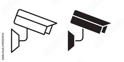 CCTV icon concept. Simple solid style. line stroke icons