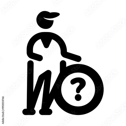 Filled style icon depicting faq support