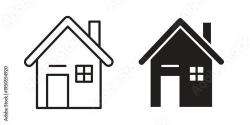 Chalet icon concept. Simple solid style. line stroke icons