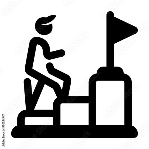 Glyph style icon of a career development