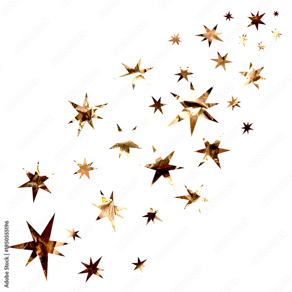 Fototapeta premium Golden stars scattered across a transparent background create a festive and celebratory feel