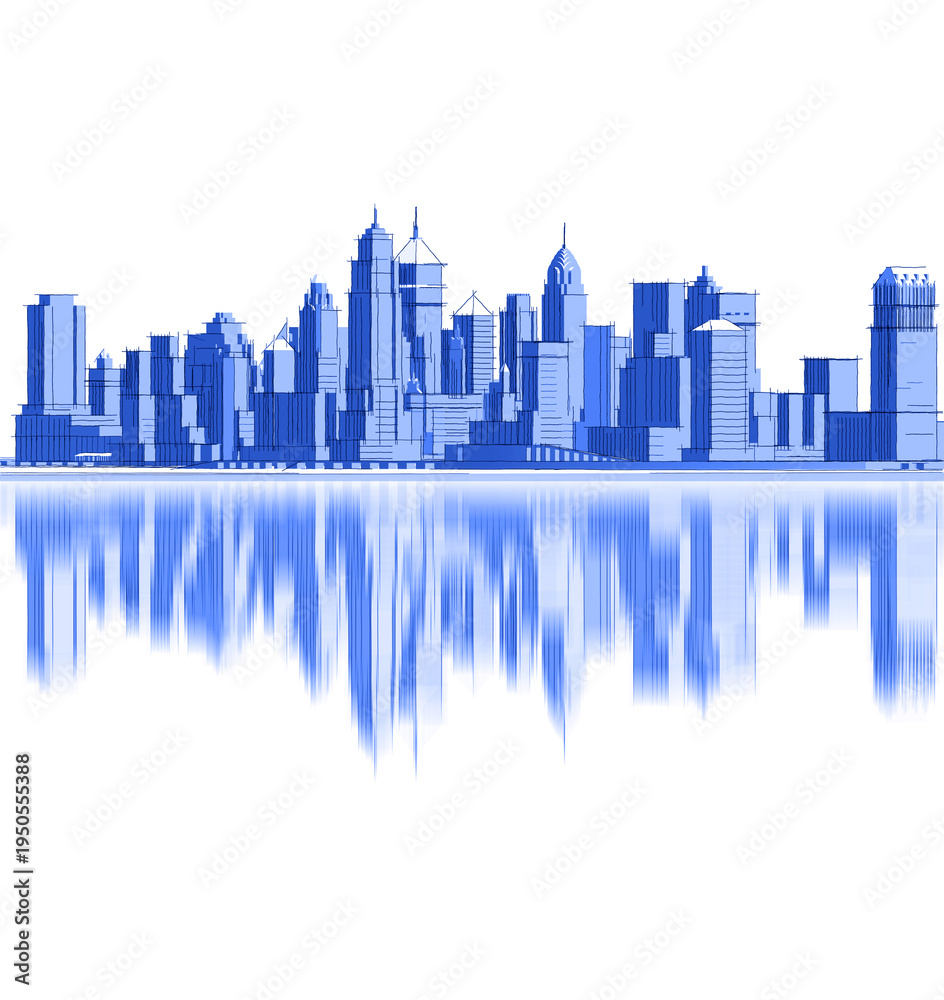 Fototapeta premium city ​​metropolis concept 3d illustration