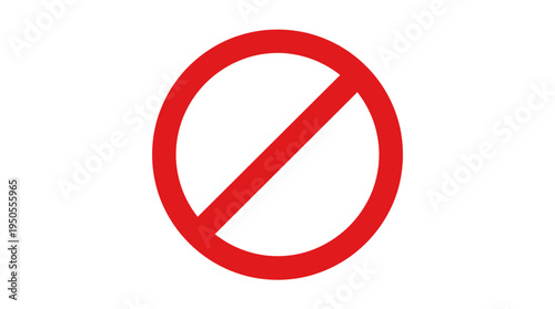 Red prohibition sign symbolizing restriction or ban against various actions or items