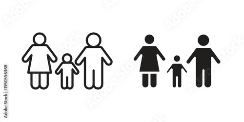 Child custody icon concept. Simple solid style. line stroke icons