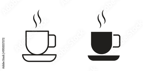 coffee cup icon concept. Simple solid style. line stroke icons