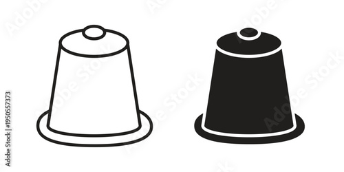 Coffee capsule icon concept. Simple solid style. line stroke icons