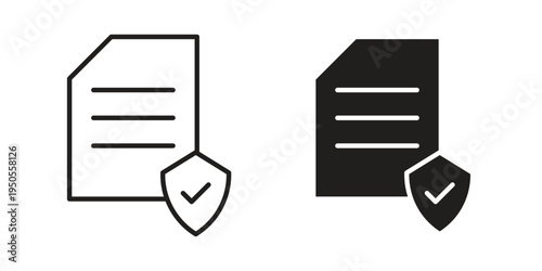 Contract coverage icon concept. Simple solid style. line stroke icons
