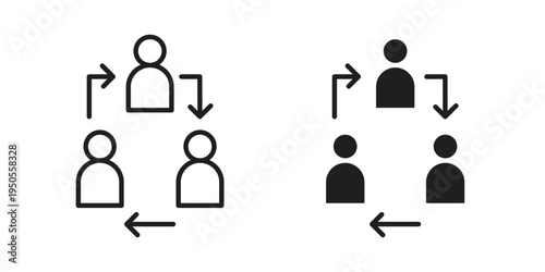Coordinate icon concept. Simple solid style. line stroke icons