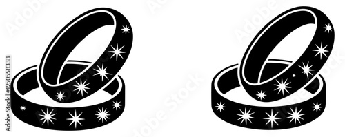 bangle star jewelry icon set