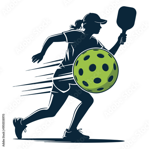 pickleball player paddle action icon