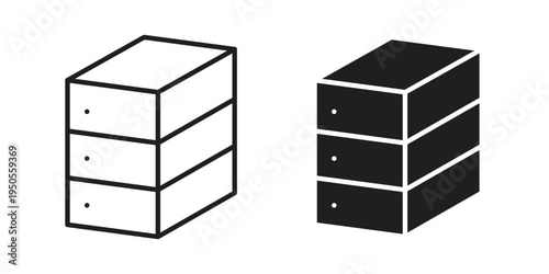 Data center icon concept. Simple solid style. line stroke icons