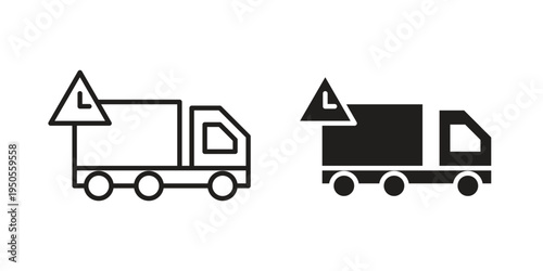 Delivery delay icon concept. Simple solid style. line stroke icons
