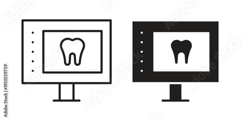 Dental X ray icon concept. Simple solid style. line stroke icons