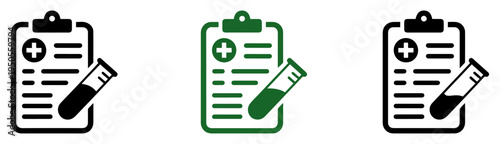 medical lab test report blood tube icon