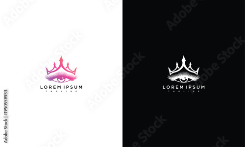 Elegant Crown Logo Design Vector - Royal Queen Luxury Brand Identity Template.