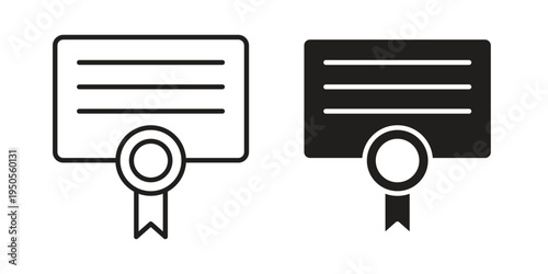 Diploma icon concept. Simple solid style. line stroke icons