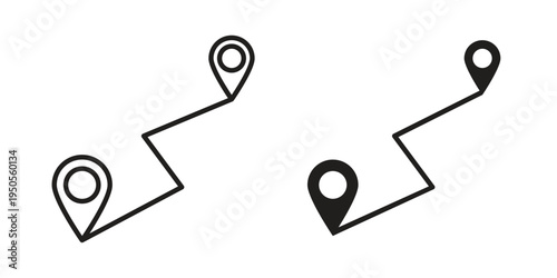 Distance icon concept. Simple solid style. line stroke icons