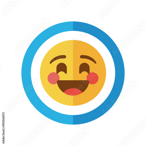 Blushing smiling face emoji with split personality