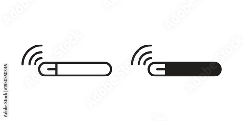 Dog microchip icon concept. Simple solid style. line stroke icons