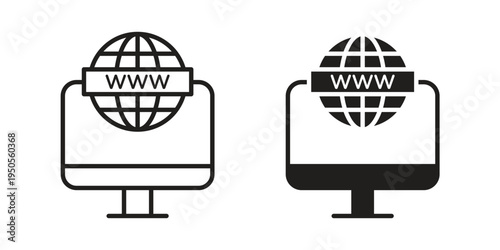 Domain icon concept. Simple solid style. line stroke icons