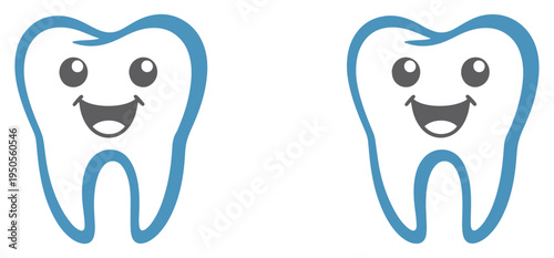 happy teeth cartoon smile icon vector