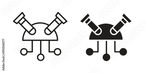 DOS icon concept. Simple solid style. line stroke icons