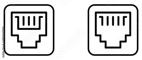 ethernet network port icon vector