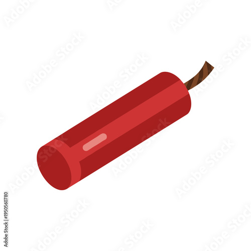 red dynamite stick with burning fuse