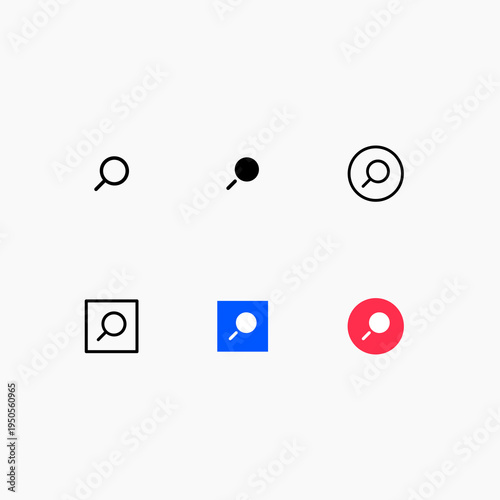 Search Engine Icon Set User Interface Vector