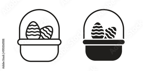 Easter eggs icon concept. Simple solid style. line stroke icons
