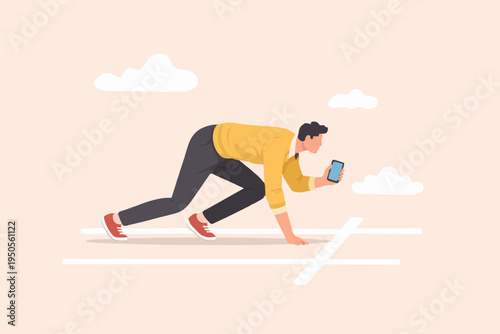 Person Ready To Start Race