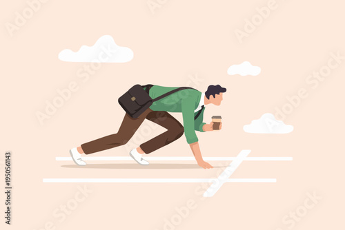 Man Starting The Day