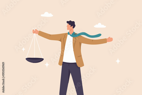 Man with scales of justice