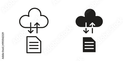 File sharing icon concept. Simple solid style. line stroke icons