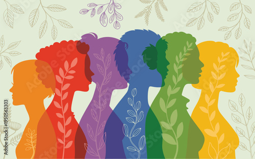 Mental health awareness illustration, a conceptual head profile design representing mood disorder, bipolar emotions, psychological problems, and the Global Mental Health Day campaign.