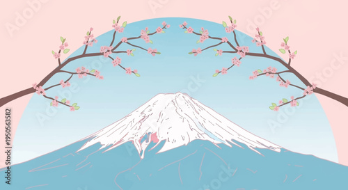 Mount Fuji Cherry Blossoms Spring Season Japan Iconic Landscape