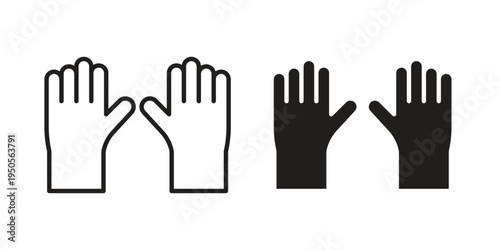 Gloves icon concept. Simple solid style. line stroke icons