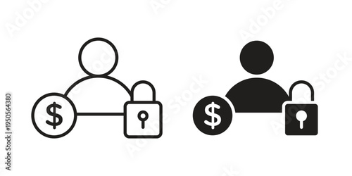 Guarantor icon concept. Simple solid style. line stroke icons