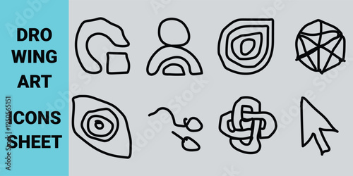 Set of 8 drawing art icons vector