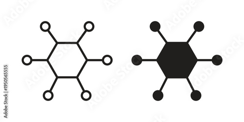 Hub icon concept. Simple solid style. line stroke icons