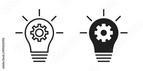 Implementation icon concept. Simple solid style. line stroke icons