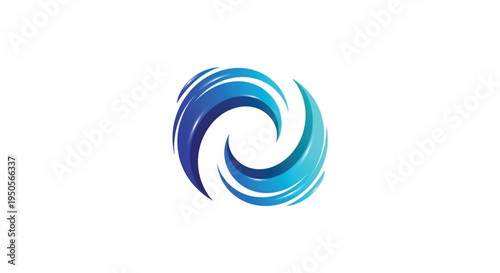 This minimal logo showcases a dynamic blue swirl, representing motion, energy, and fluidity. Perfectly crafted as a flat vector on a white background, this scalable icon is an ideal modern logo.