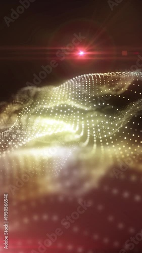 An abstraction of virtual, smooth energy waves, like music transformed into matter and feelings, creates a pleasant, calming background.