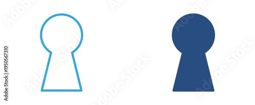 Keyhole icon set. Keyhole security symbol icon, access control and privacy protection concept. Vector illustration.