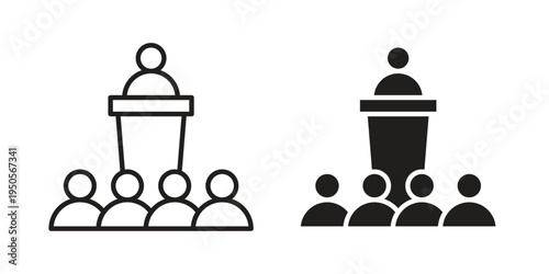 Lecture icon concept. Simple solid style. line stroke icons